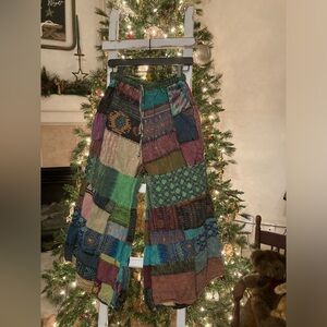 Boho Colorful Patchwork Pants Medium